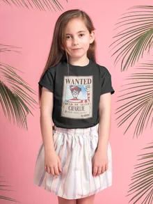 T-shirt Enfant Fille Charlie « Mystérieux Wanted » – Parodie Où est Charlie