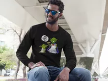 Maglietta a maniche lunge Yoda “Yoda e Dio” – Parodia dei Star Wars