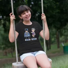 T-shirt Enfant Fille « Les 2 Super-Héros de la Nuit !! » – Parodie Batman