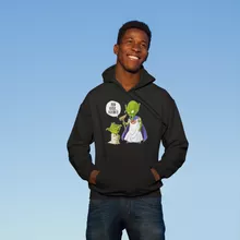 Yoda Kapuzenpullover “Yoda von Star Wars und Gott von DBZ” – Parodie auf Star Wars