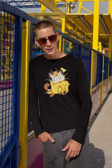 Pikachu Langarm T-Shirt “Pikachu und Mauzi” – Parodie auf Pokémon
