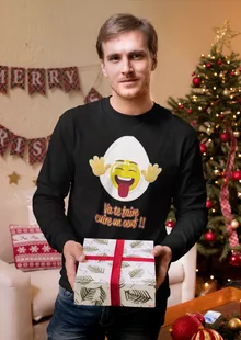 T-Shirt à manches longues Humoristique « Va te faire cuire un oeuf !! » – Parodie Funny