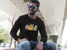 SpongeBob Lange Mouwen T-Shirts “SpongeBob, Octo Tentakel, Patrick Ster en Pikachu” – Pokémon parodie
