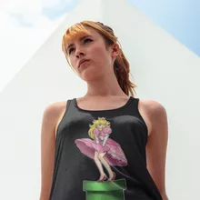 Débardeur Femme Princesse Peach « Poupoupidou Pou » – Parodie Super Mario