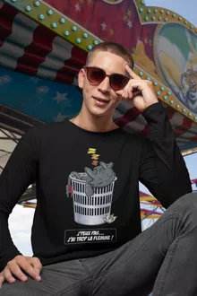 T-Shirt à manches longues Krokmou « J'peux pas... J'ai trop la flemme ! » – Parodie Dragons
