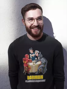 Pull Iron Man « Barman, le super Héros du quotidien ! » – Parodie Batman