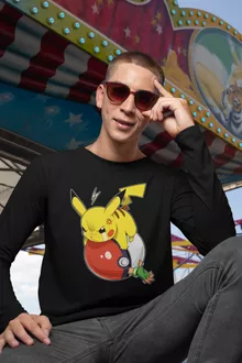Pikachu Long Sleeve Top “Pikachu and Ash Ketchum” – Pokémon parody