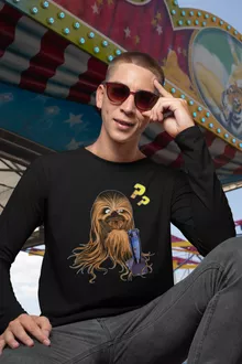 Chewbacca Langarm T-Shirt – Parodie auf Star Wars