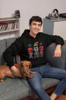 Sweat à capuche Batman « Un léger problème de conception au niveau du masque... » – Parodie Deadpool