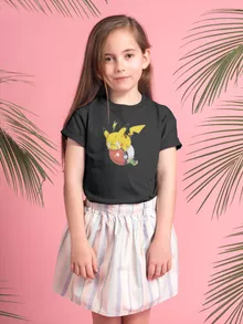 T-shirts crianças raparigas Pikachu “Pikachu e Ash Ketchum” – Pokémon de parodia