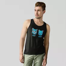 Happy Heren tanktop “Happy en de Grumpy Cat” – Fairy Tail parodie