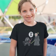 T-shirt Enfant Fille Kylo Ren Vs Luke Skywalker « Luke, je suis ton... ;) » – Parodie Star Wars