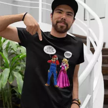 T-shirt « Le plombier et la blonde pulpeuse... » – Parodie Super Mario