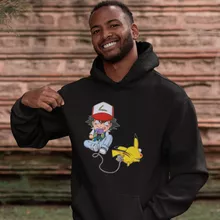 Sudadera con capucha Pikachu “Pikachu y Ash de Pokemon” – Parodia de Pokémon