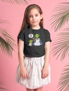 Maglietta per bambine e ragazze Yoda “Yoda e Dio” – Parodia dei Star Wars