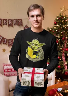 T-Shirt à manches longues Yoda « En grammaire, un zéro, il est... » – Parodie Star Wars
