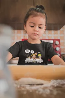 T-shirt Enfant Fille Luffy « La recette d'un bon shonen Manga (Super Deformed) » – Parodie Naruto