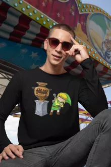 Link Langarm T-Shirt – Parodie auf Zelda