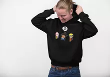 Son Goku Tröja med huva “Son Goku, Kuririn och Naruto” – Parodi Naruto