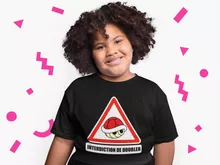 T-shirt Enfant Fille La carapace rouge « Interdiction de doubler ! » – Parodie Mario Kart
