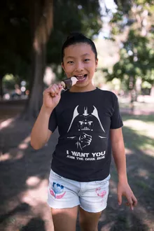 T-shirt Enfant Fille Dark Vador « I want You !! » – Parodie Star Wars