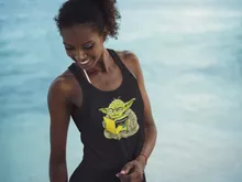 Yoda Damen T-shirt Tank top “Grammatik für Dummies” – Parodie auf Star Wars