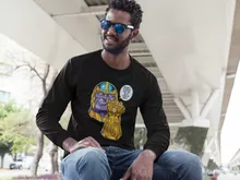 T-Shirt à manches longues « Une menace (pas) très sérieuse... » – Parodie Thanos