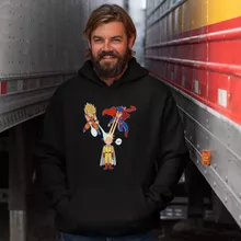 Saitama Hoodie “Saitama, Son Goku et Superman” – One-Punch Man parody