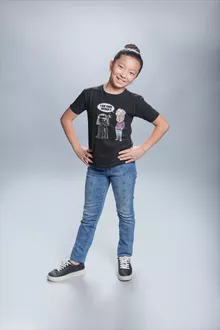 T-shirt Enfant Fille Dark Vador « Un père pas si inconnu que ça... :) (Version Originale) » – Parodie Star Wars