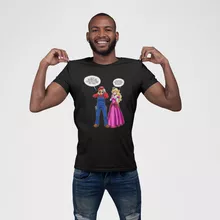 T-shirt « Le plombier et la blonde pulpeuse... » – Parodie Super Mario