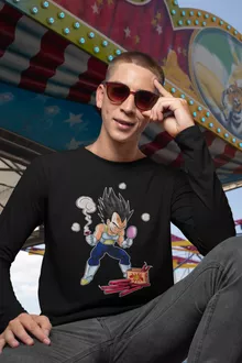 Vegeta Långärmad T-Shirts – Parodi Dragon Ball Z