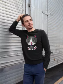 Pull « Kawaii Baby Cat (blanc et gris) » – Parodie Kawaii Baby Cats