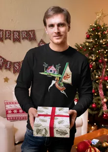 T-Shirt à manches longues Link « Une île perdue dans l'Océan... » – Parodie Zelda
