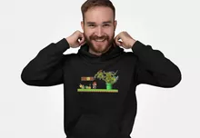 Camisola com capuz Donatello “Donatello, Michelangelo, Leonardo, Raphael e Super Mario” – Super Mario de parodia