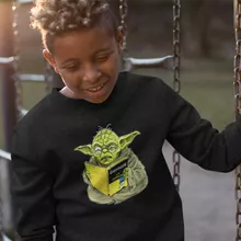 Yoda Kinder Pullover “Grammatik für Dummies” – Parodie auf Star Wars