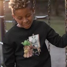 Luffy Kinder Pullover “Luffy verkehrt zeichnender Eiichiro Yoda” – Parodie auf One Piece