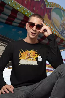 T-Shirt à manches longues Natsu « Allumer le Feu !! » – Parodie Fairy Tail
