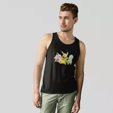 SpongeBob Heren tanktop “SpongeBob, Octo Tentakel, Patrick Ster en Pikachu” – Pokémon parodie