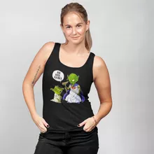 Yoda Damen T-shirt Tank top “Yoda von Star Wars und Gott von DBZ” – Parodie auf Star Wars