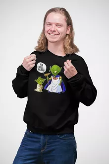 Yoda Pullover “Yoda von Star Wars und Gott von DBZ” – Parodie auf Star Wars