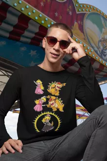 Princess Peach Long Sleeve Top “Princess Peach and Bowser aka Bowsette” – Super Mario parody