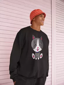 Pull « Kawaii Baby Cat (blanc et gris) » – Parodie Kawaii Baby Cats