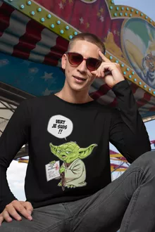 T-Shirt à manches longues Yoda « Vert, je suis !! » – Parodie Star Wars