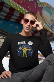 T-Shirt à manches longues Death Mask « L'affaire D.S.Mask ( Il affichait le visage de ses victimes sur les murs de son temple...) » – Parodie Saint Seiya