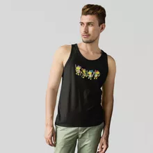 Camisola de alças homens Mario Vs Donatello “Mario Vs Donatello,Raphael, Leonardo e Michelangelo” – Super Mario de parodia
