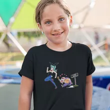 Muten-Roshi Mädchen Kinder T-Shirt “Muten-Roshi und Bulma” – Parodie auf Dragon Ball