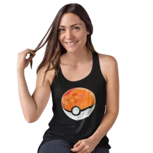 Das Pokeball Damen T-shirt Tank top “Das Pokeball auf Pikachu” – Parodie auf Pokémon