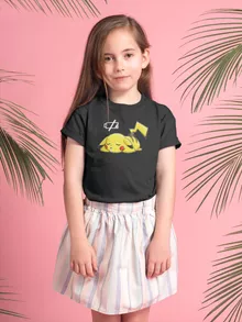 T-shirt Enfant Fille Pikachu « Batterie à plat ! » – Parodie Pokémon