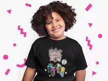 Seiya Mädchen Kinder T-Shirt “Seiya, Shun, Shiryu, Hyoga und Aioros” – Parodie auf Saint Seiya