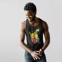 Pikachu Herren Tank Top “Pikachu und Satoshi” – Parodie auf Pokémon
